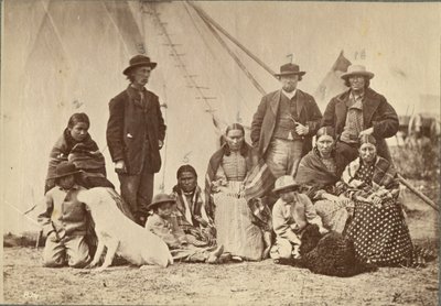 Group about Fort Laramie, Dakota by Alexander Gardner